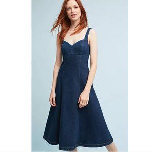 Holding Horses Denim midi corseted dress